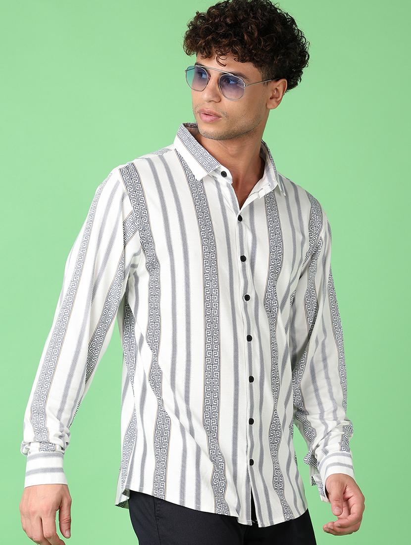 men long sleeves striped casual shirt - 21528454 -  Standard Image - 1
