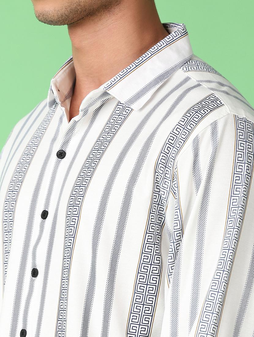 men long sleeves striped casual shirt - 21528454 - Standard Image - 4