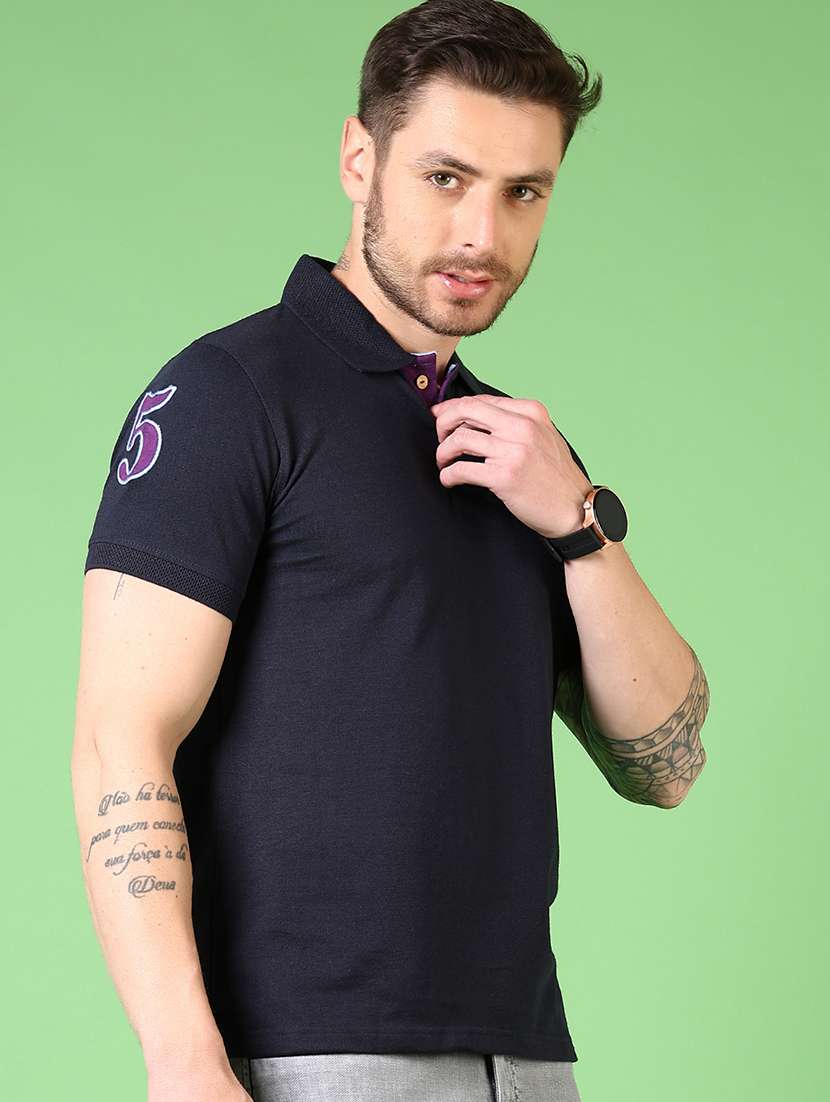 men solid short sleeves polo t-shirt - 21528459 -  Standard Image - 1
