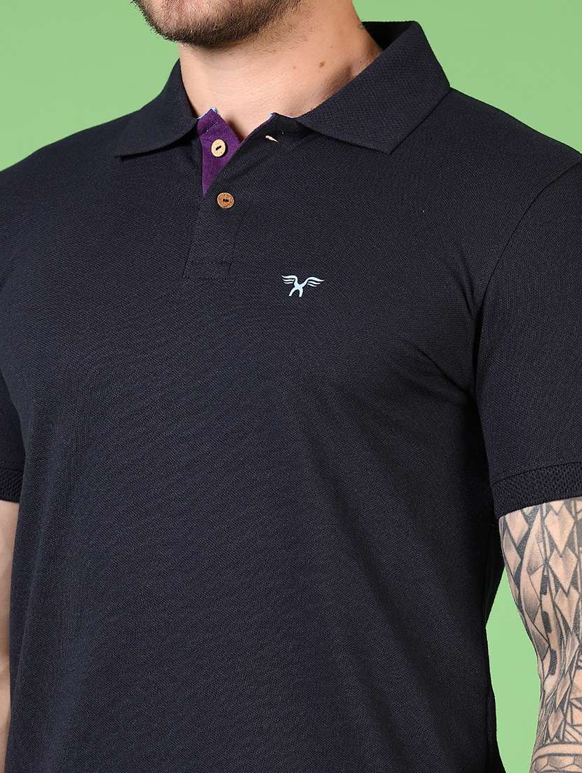 men solid short sleeves polo t-shirt - 21528459 -  Standard Image - 4
