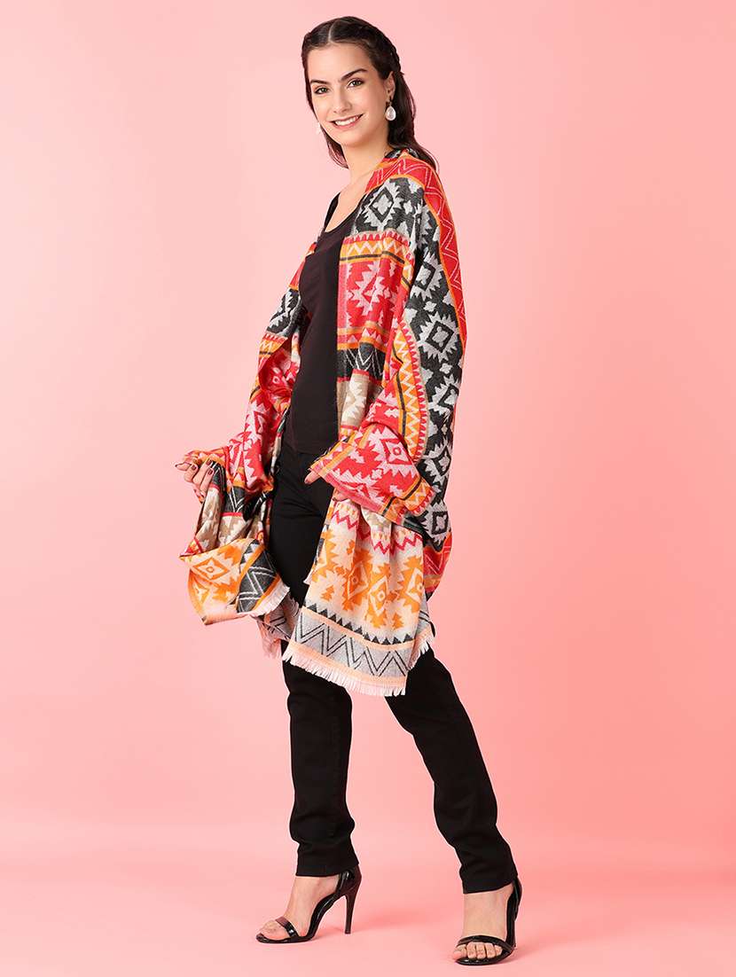 women self design winter pashmina shawl - 21528772 -  Standard Image - 1