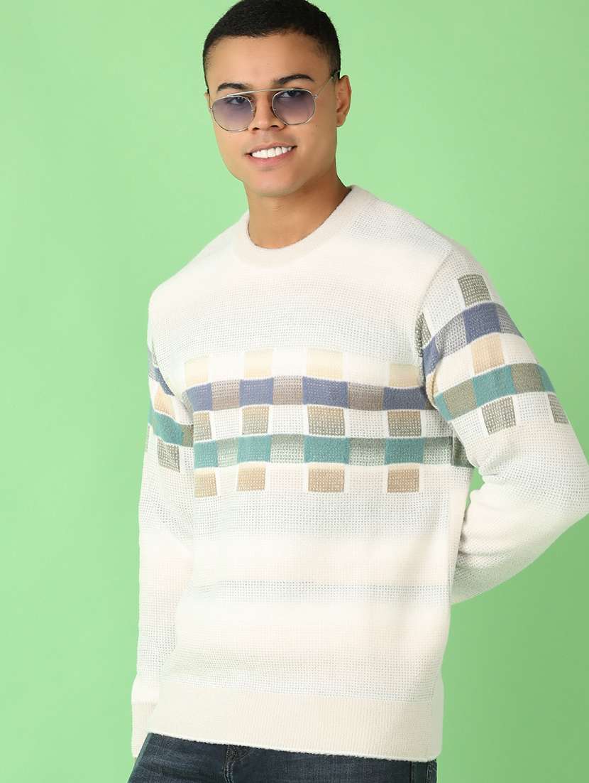 men long sleeves self design pullover - 21528778 -  Standard Image - 1