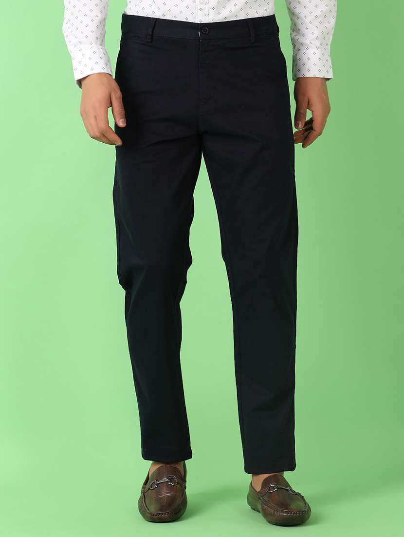 men solid regular fit chinos casual trouser - 21528797 -  Standard Image - 1