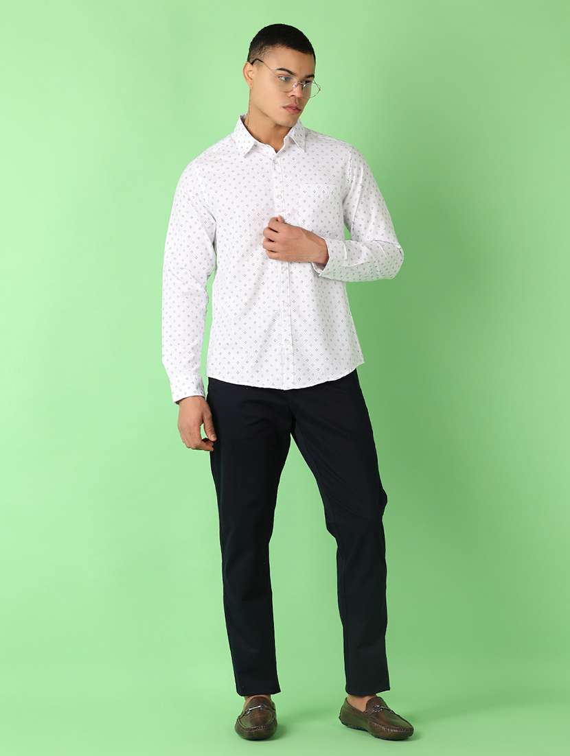 men solid regular fit chinos casual trouser - 21528797 -  Standard Image - 4