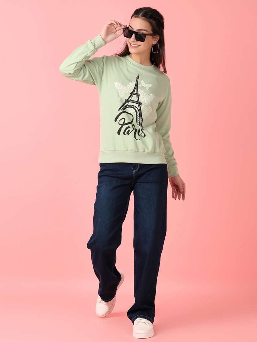women front print long sleeve sweatshirt - 21528802 -  Standard Image - 4