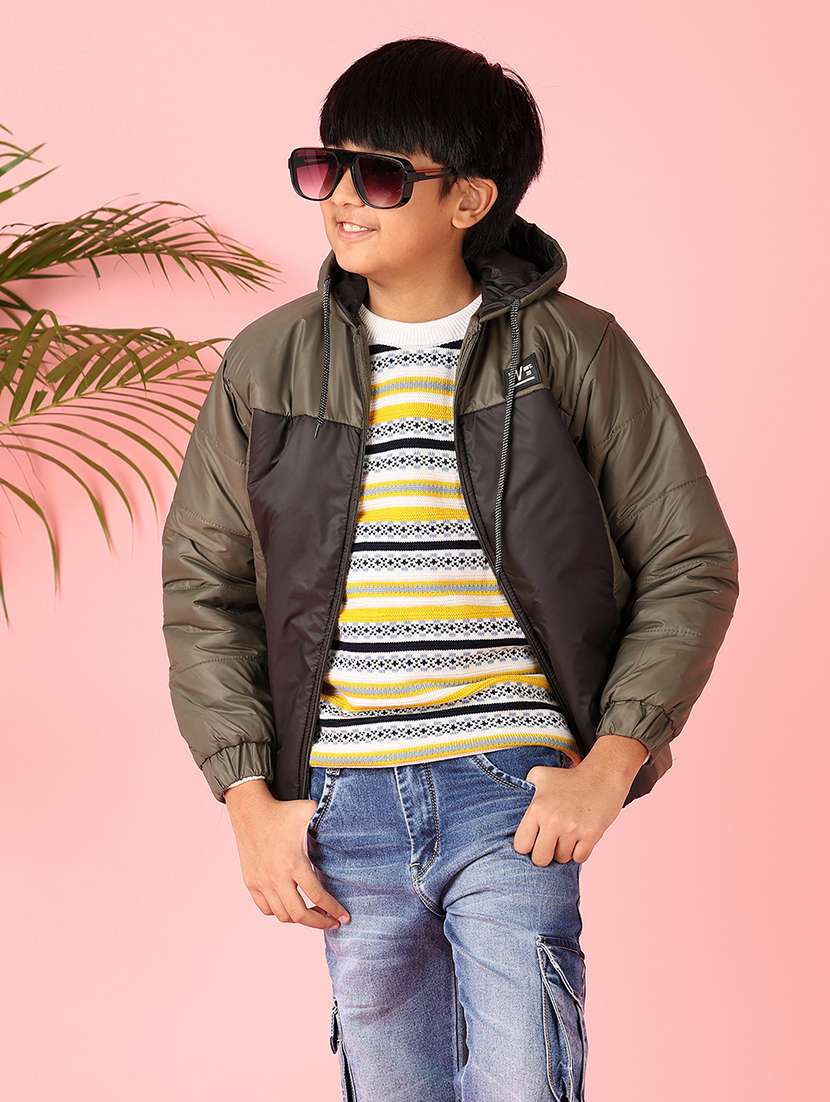 boys color block long sleeve bomber jacket - 21528804 -  Standard Image - 1