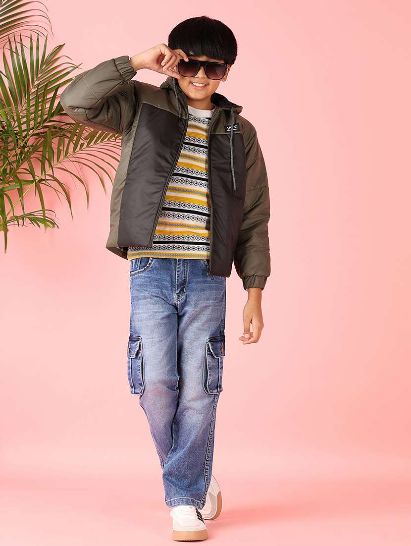 boys color block long sleeve bomber jacket - 21528804 -  Standard Image - 4