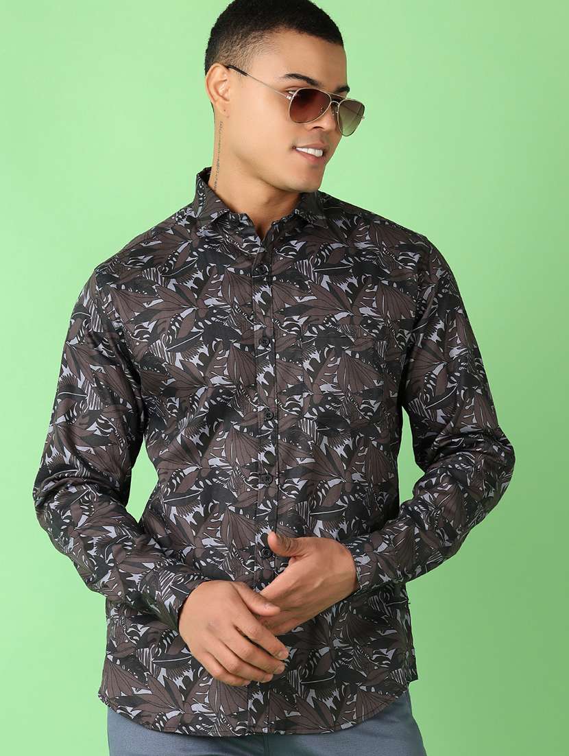 men long sleeves printed casual shirt - 21528805 - Standard Image - 1
