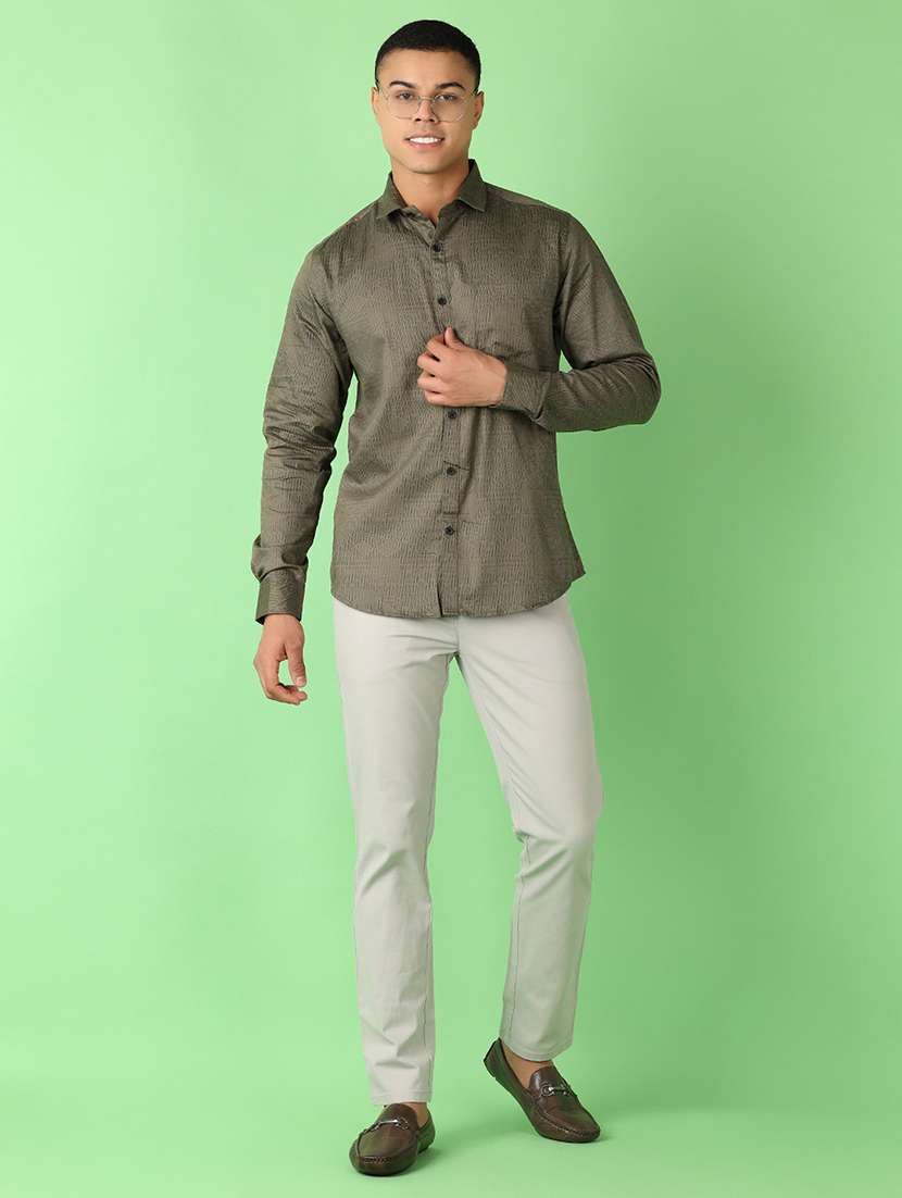 men long sleeves solid casual shirt - 21528806 -  Standard Image - 4