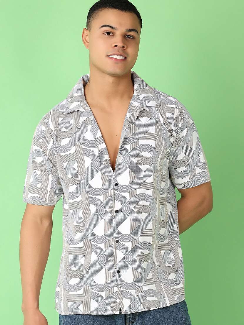 men short sleeves printed casual shirt - 21528812 -  Standard Image - 1