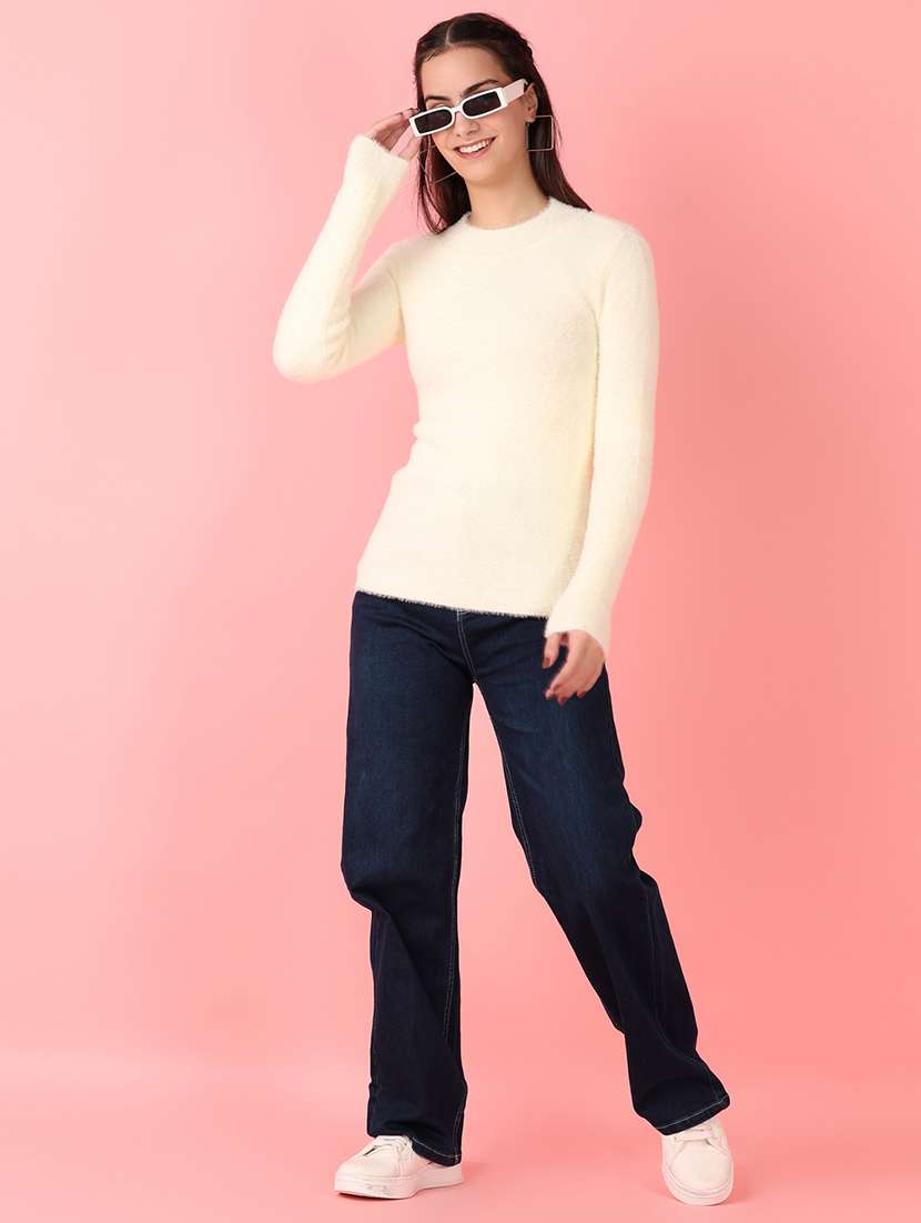 women solid long sleeve pullover - 21528838 -  Standard Image - 4