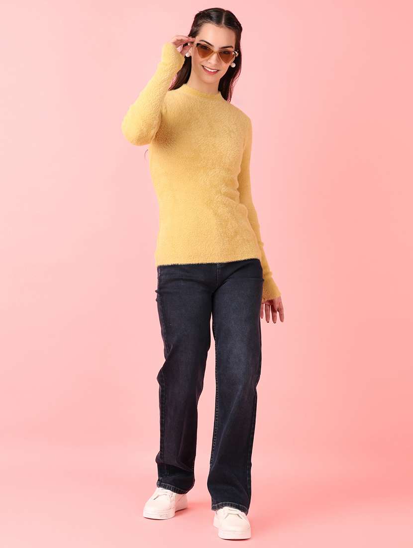 women solid long sleeve pullover - 21528839 -  Standard Image - 4