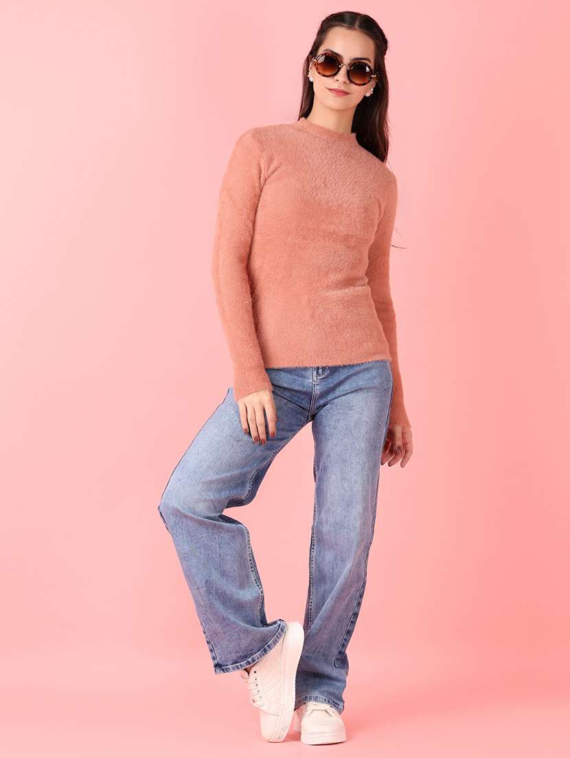 women solid long sleeve pullover - 21528840 -  Standard Image - 4