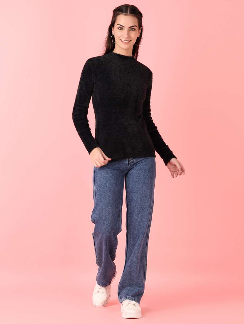 women solid long sleeve pullover - 21528842 -  Standard Image - 4