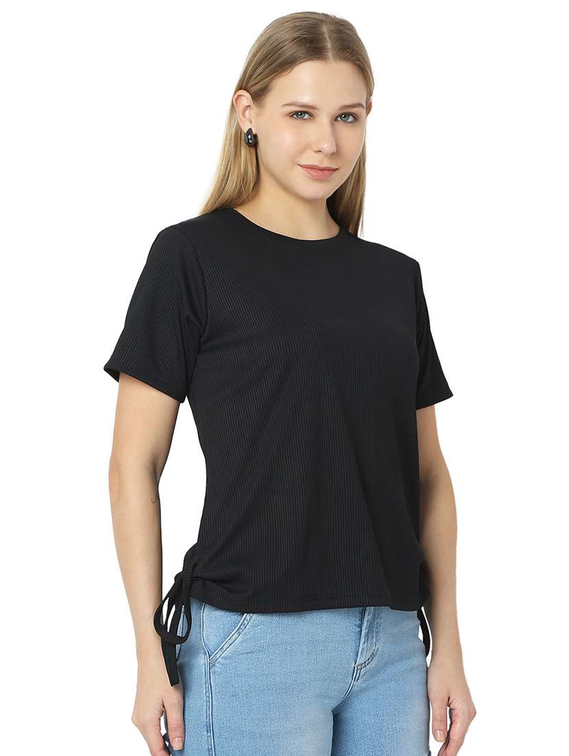 women solids round neck top - 21529252 -  Standard Image - 1