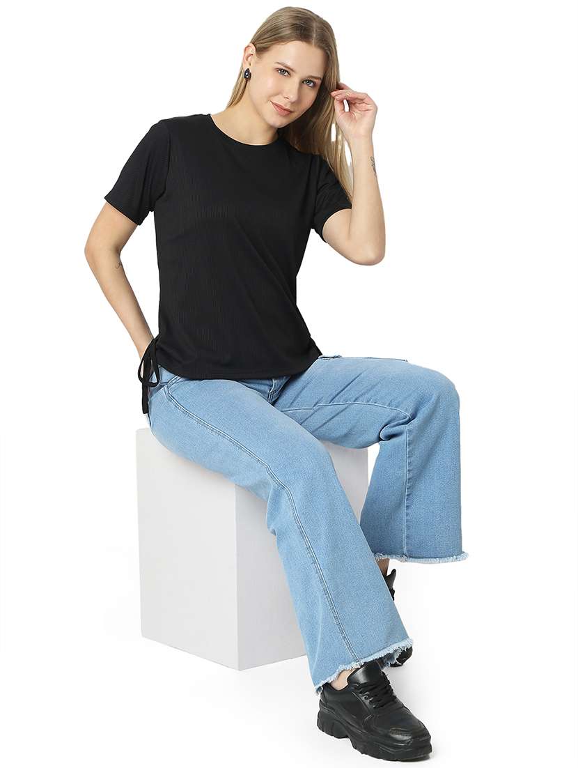 women solids round neck top - 21529252 -  Standard Image - 4