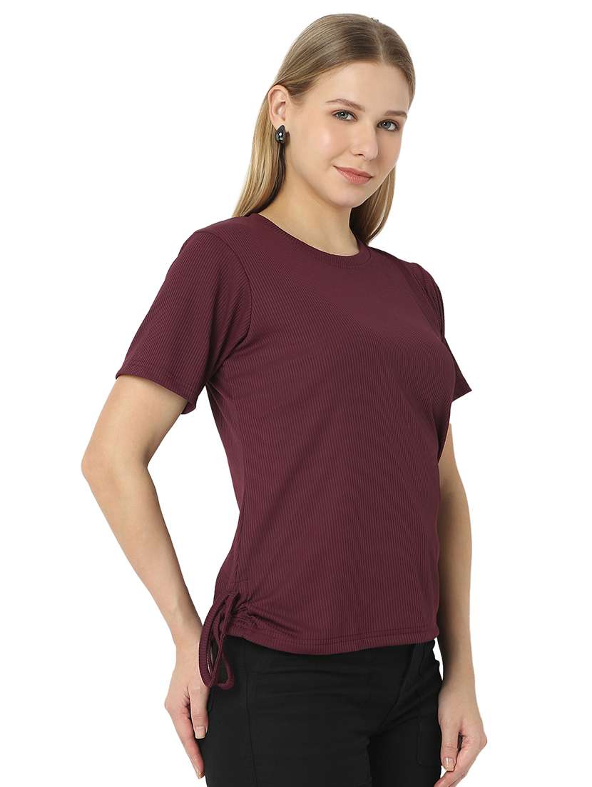 women solids round neck top - 21529253 -  Standard Image - 1