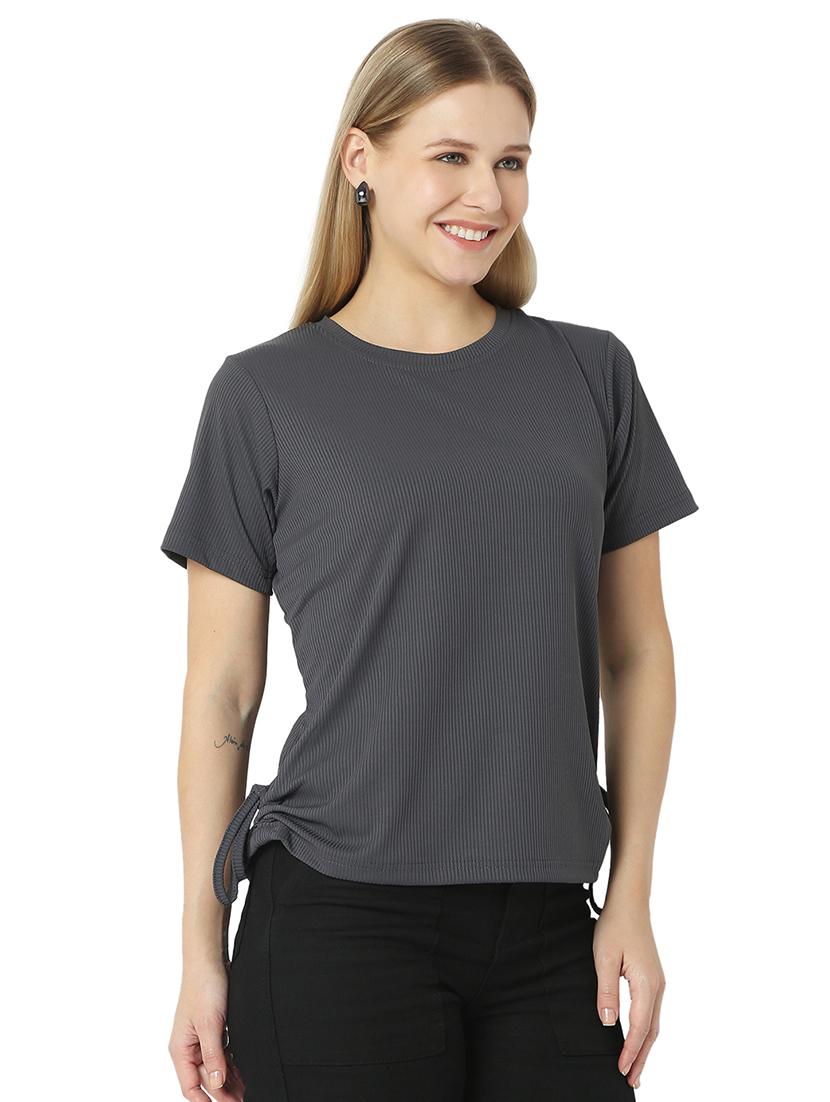 women solids round neck top - 21529254 -  Standard Image - 1