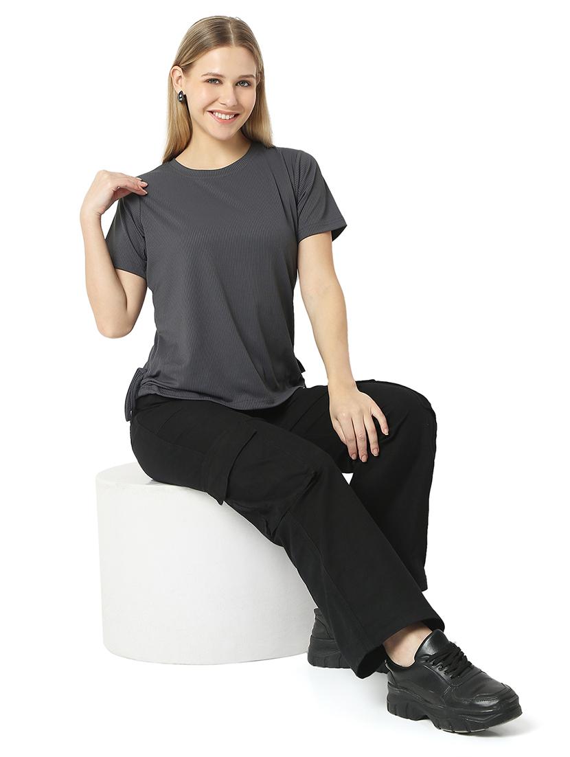 women solids round neck top - 21529254 - Standard Image - 4