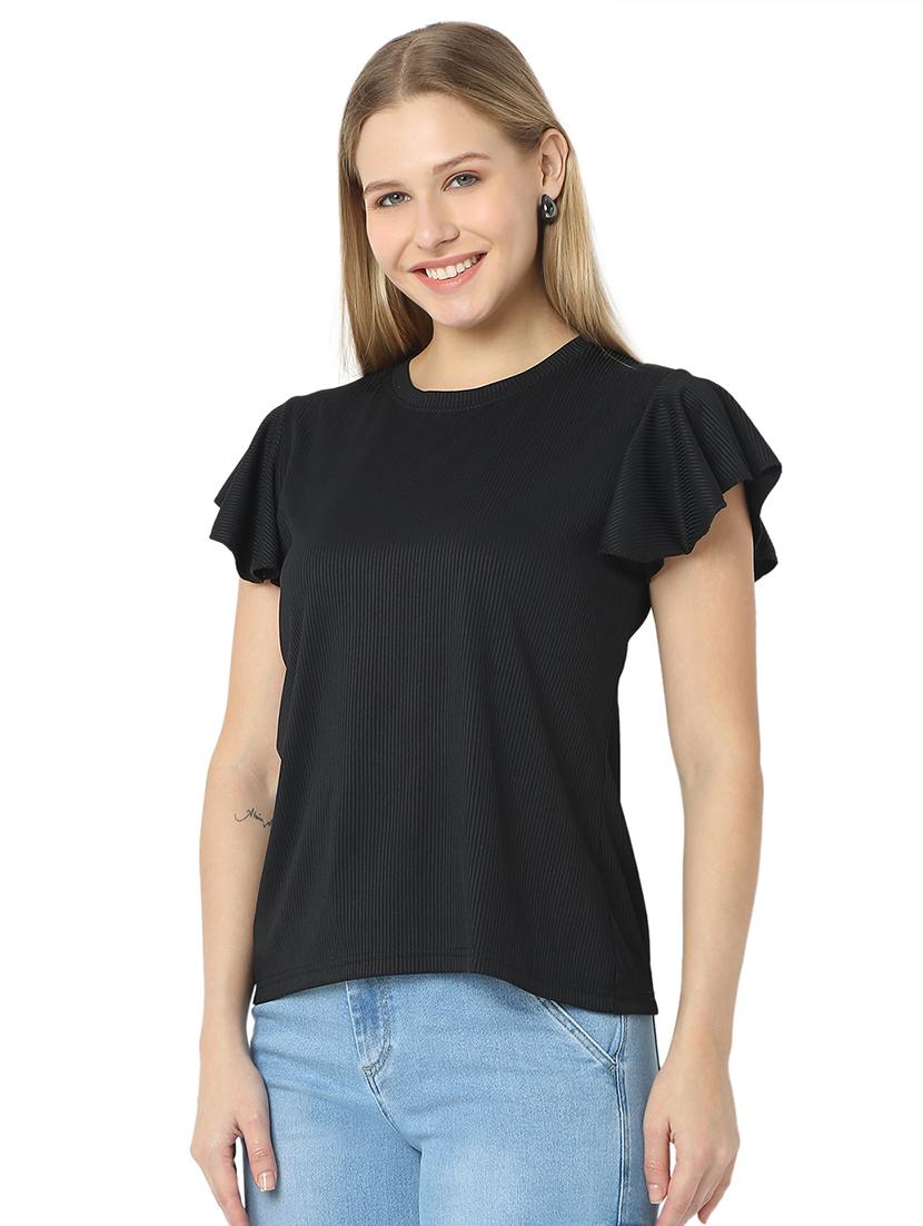 women solids round neck top - 21529256 -  Standard Image - 1