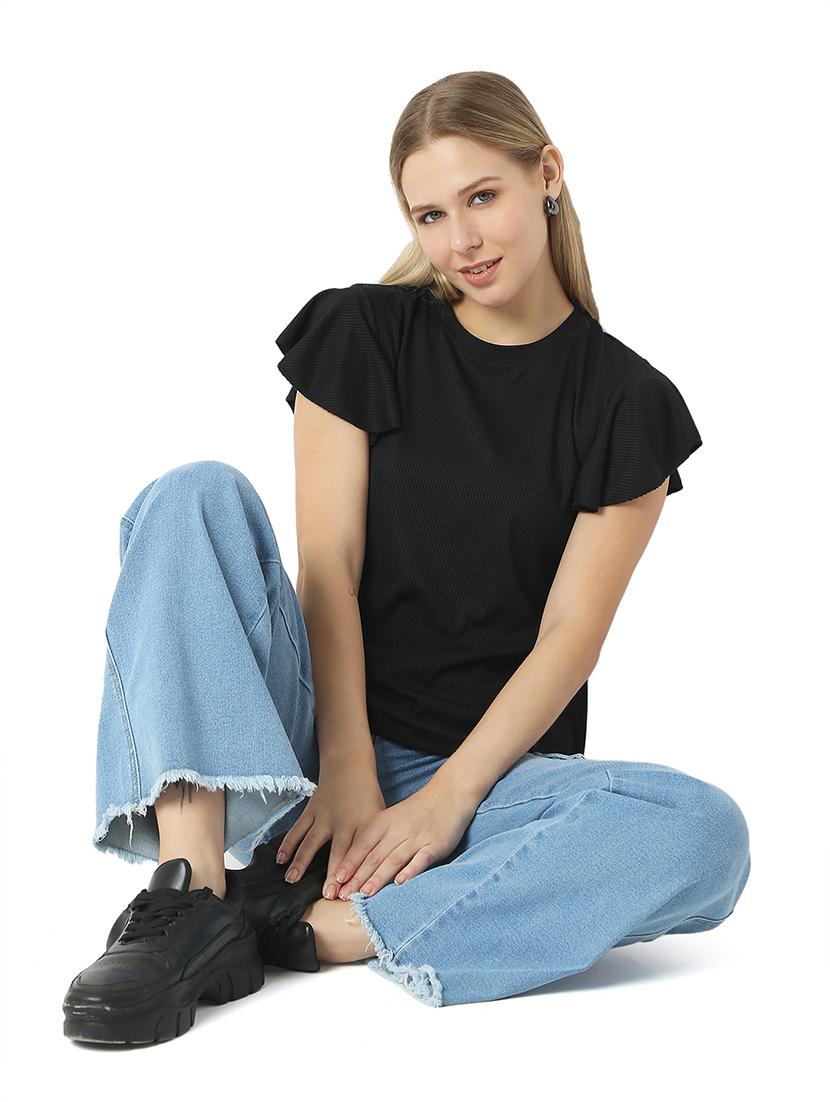 women solids round neck top - 21529256 - Standard Image - 4