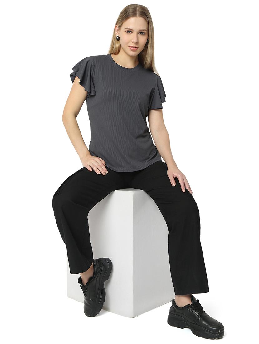 women solids round neck top - 21529258 - Standard Image - 4