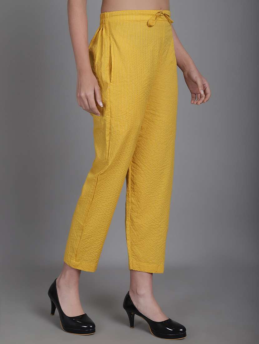 women stripes ankle length flat front trouser - 21529333 -  Standard Image - 1