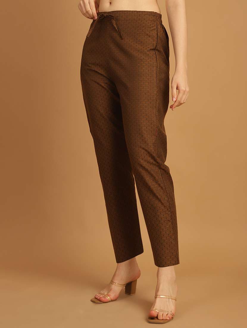 women printed ankle length flat front trouser - 21529349 -  Standard Image - 1