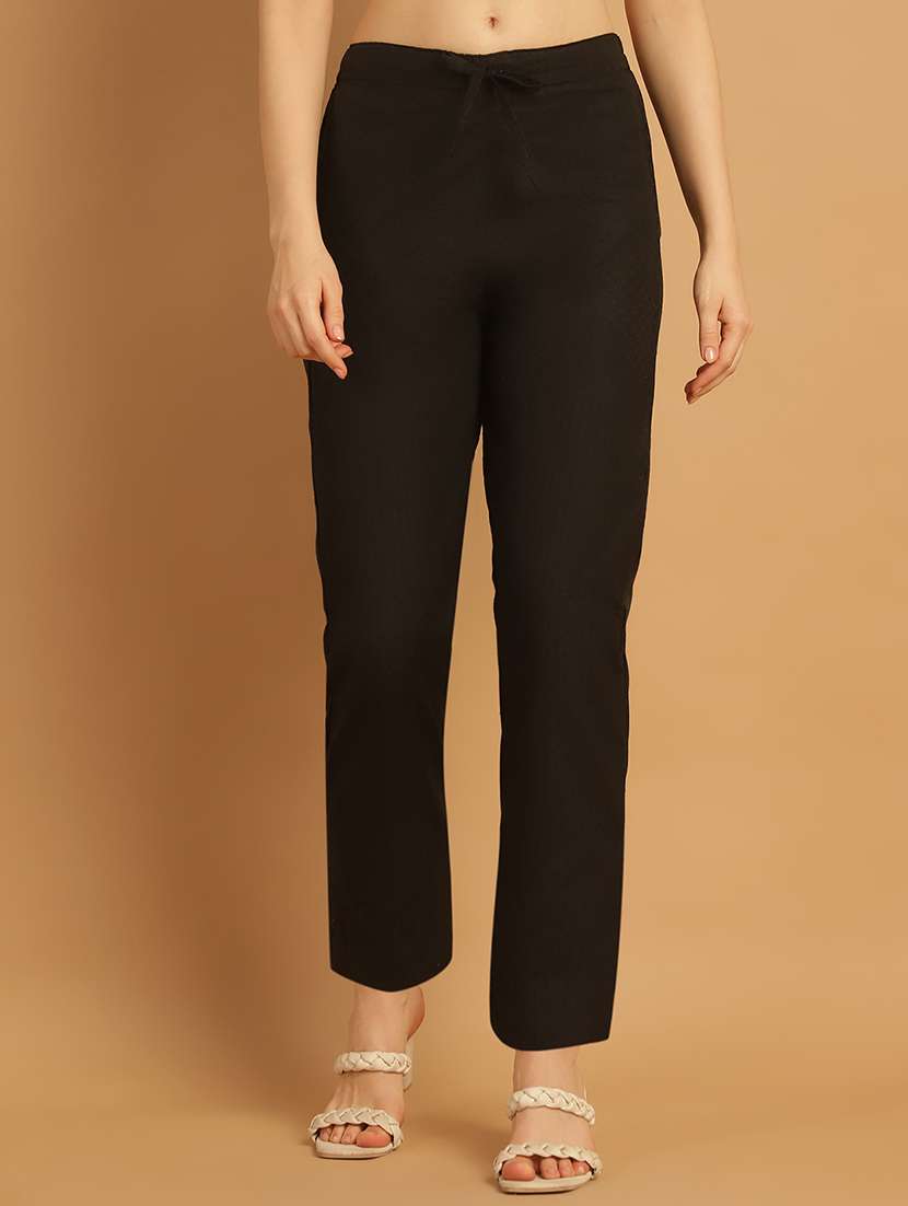 women printed ankle length flat front trouser - 21529350 - Zoom Image - 0