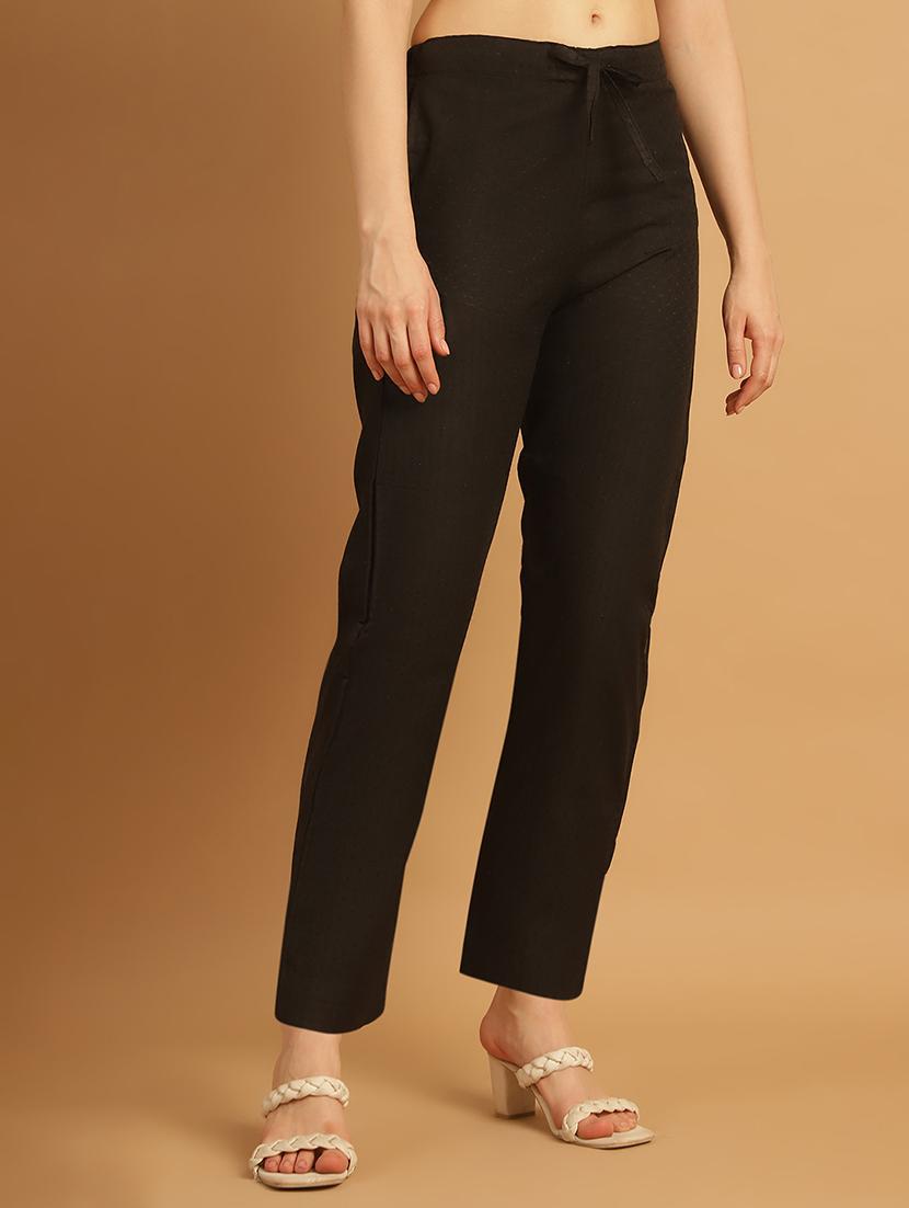 women printed ankle length flat front trouser - 21529350 - Standard Image - 1