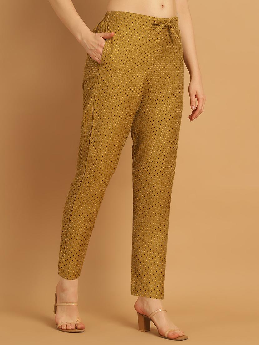 women printed ankle length flat front trouser - 21529354 - Standard Image - 1