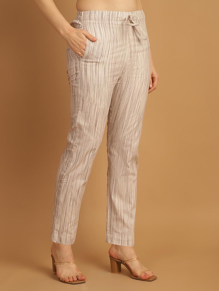 women printed ankle length flat front trouser - 21529359 -  Standard Image - 1