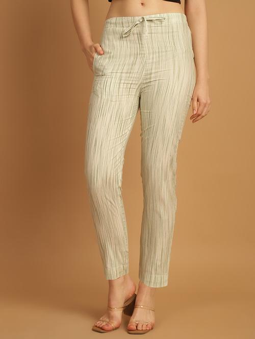 women printed ankle length flat front trouser - 21529360 -  Standard Image - 0