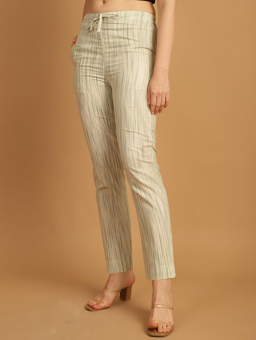 women printed ankle length flat front trouser - 21529360 -  Standard Image - 1