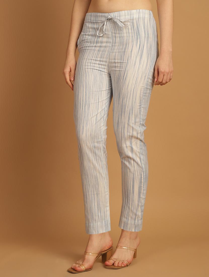 women printed ankle length flat front trouser - 21529361 - Standard Image - 1