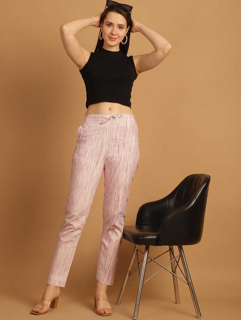 women printed ankle length flat front trouser - 21529362 - Standard Image - 4