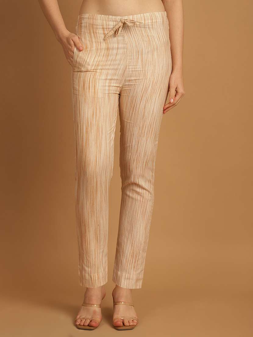 women printed ankle length flat front trouser - 21529364 -  Zoom Image - 0