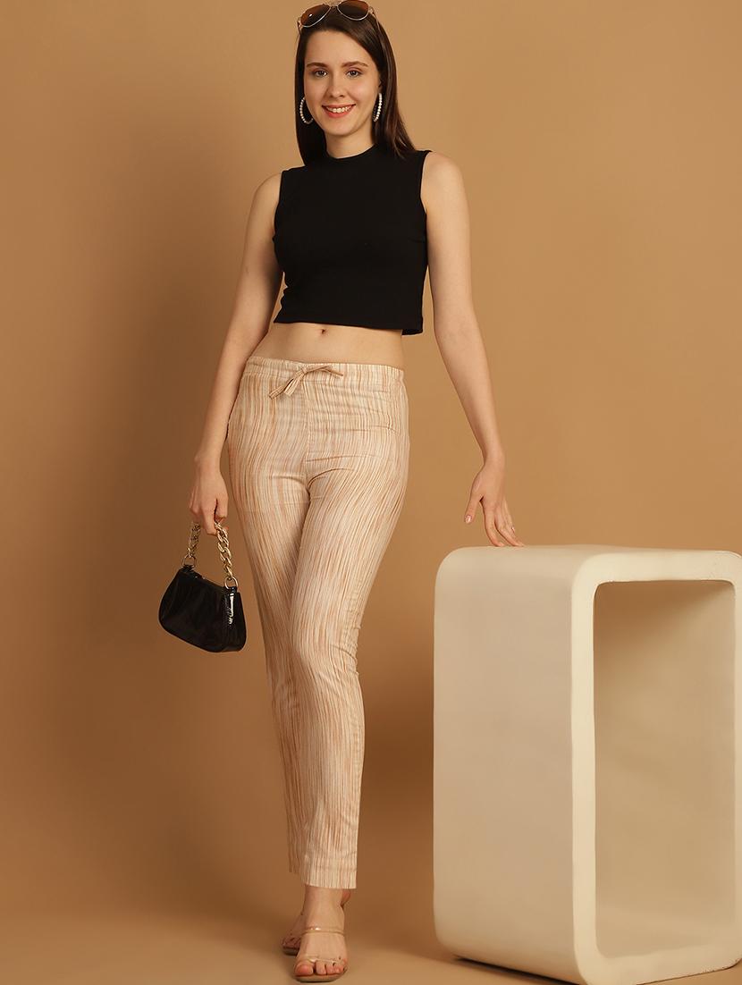 women printed ankle length flat front trouser - 21529364 - Standard Image - 4