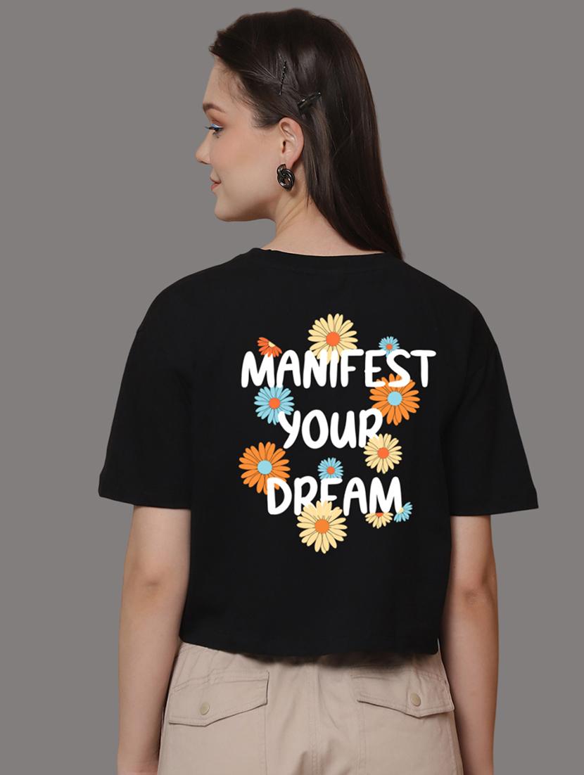 women printed short sleeve crop t-shirt - 21529368 - Standard Image - 4