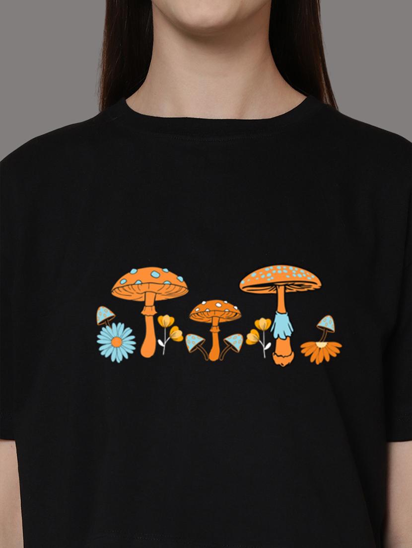 women printed short sleeve crop t-shirt - 21529368 - Standard Image - 6