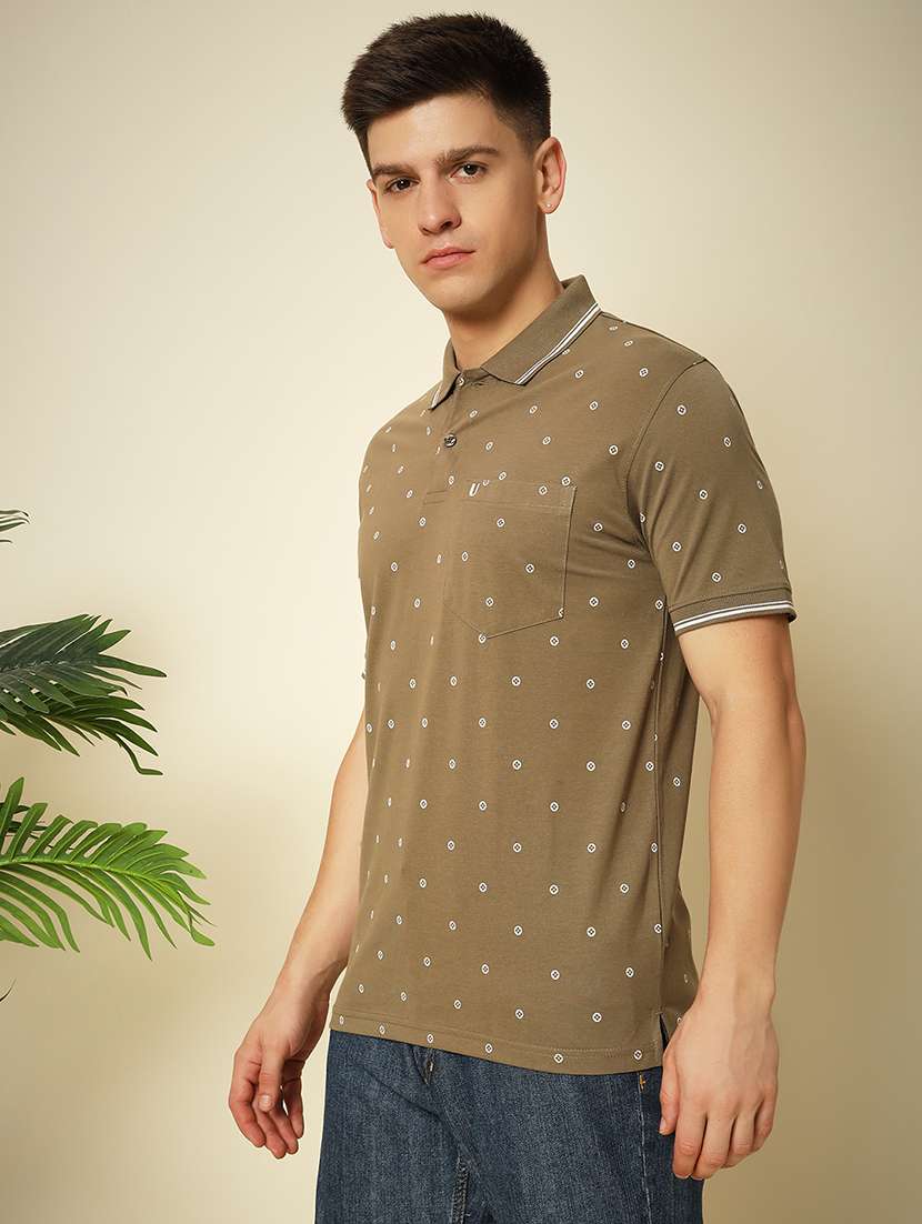 men polo neck printed t-shirt