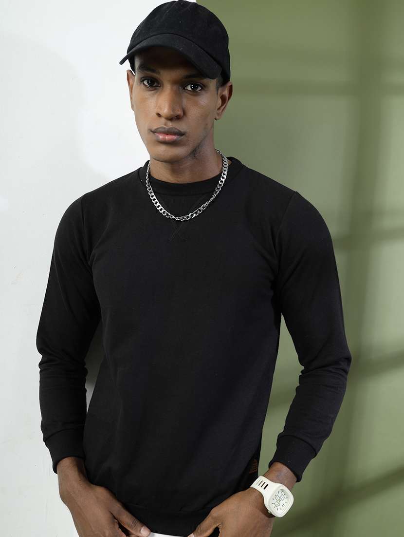 men long sleeves plain sweatshirt - 21529603 -  Standard Image - 1