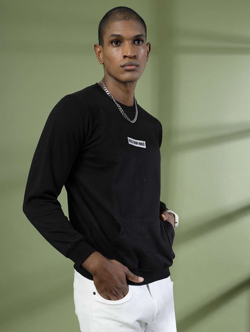 men long sleeves chest print sweatshirt - 21529612 -  Standard Image - 1