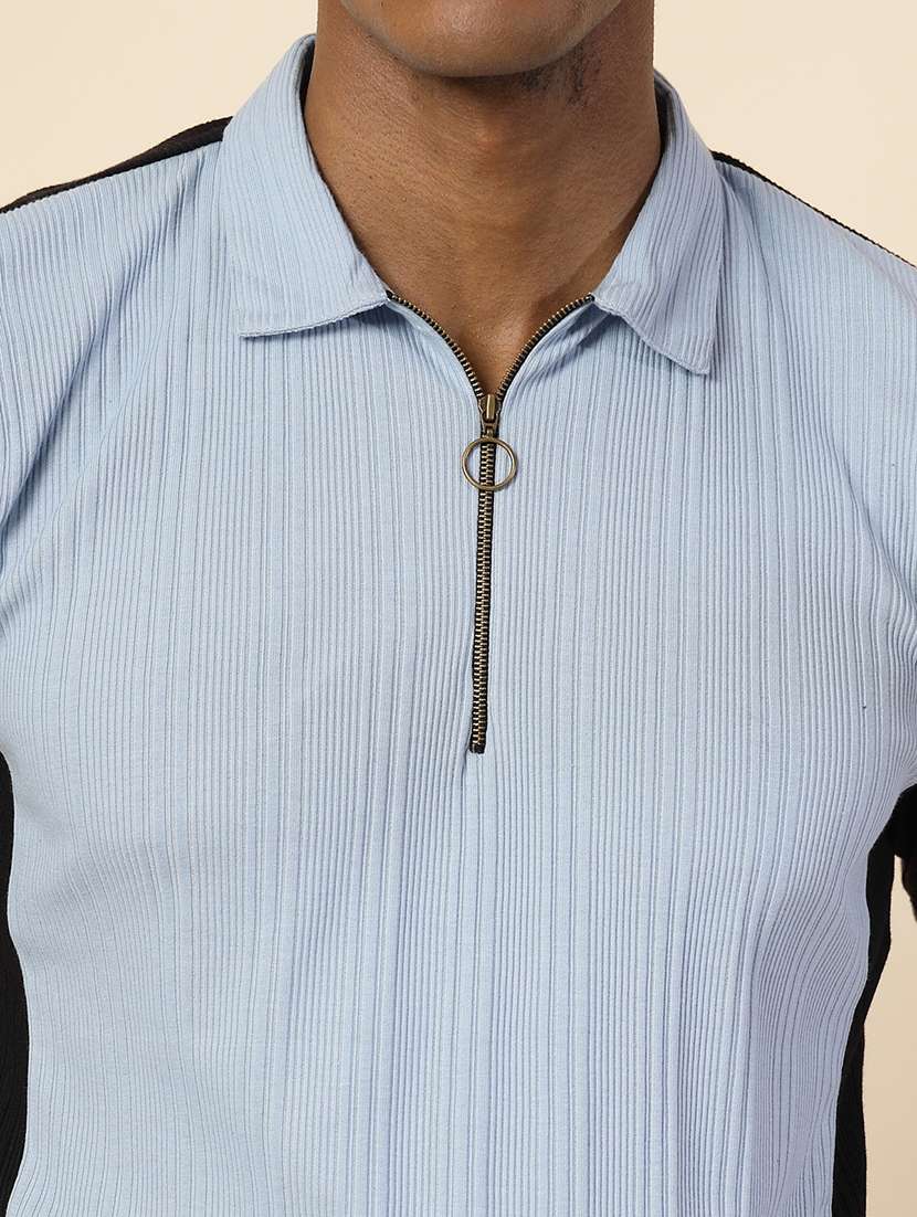 men polo neck color block t-shirt - 21529620 - Standard Image - 4