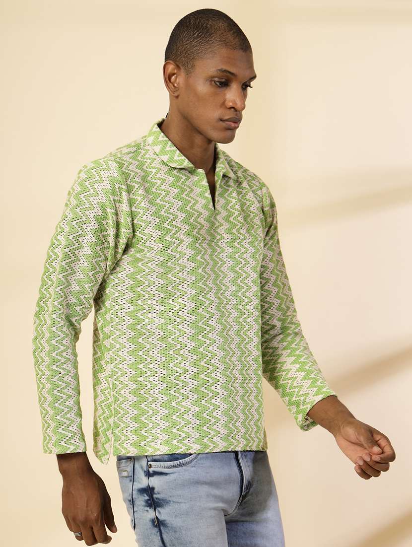 men polo neck self design t-shirt - 21529624 -  Standard Image - 1