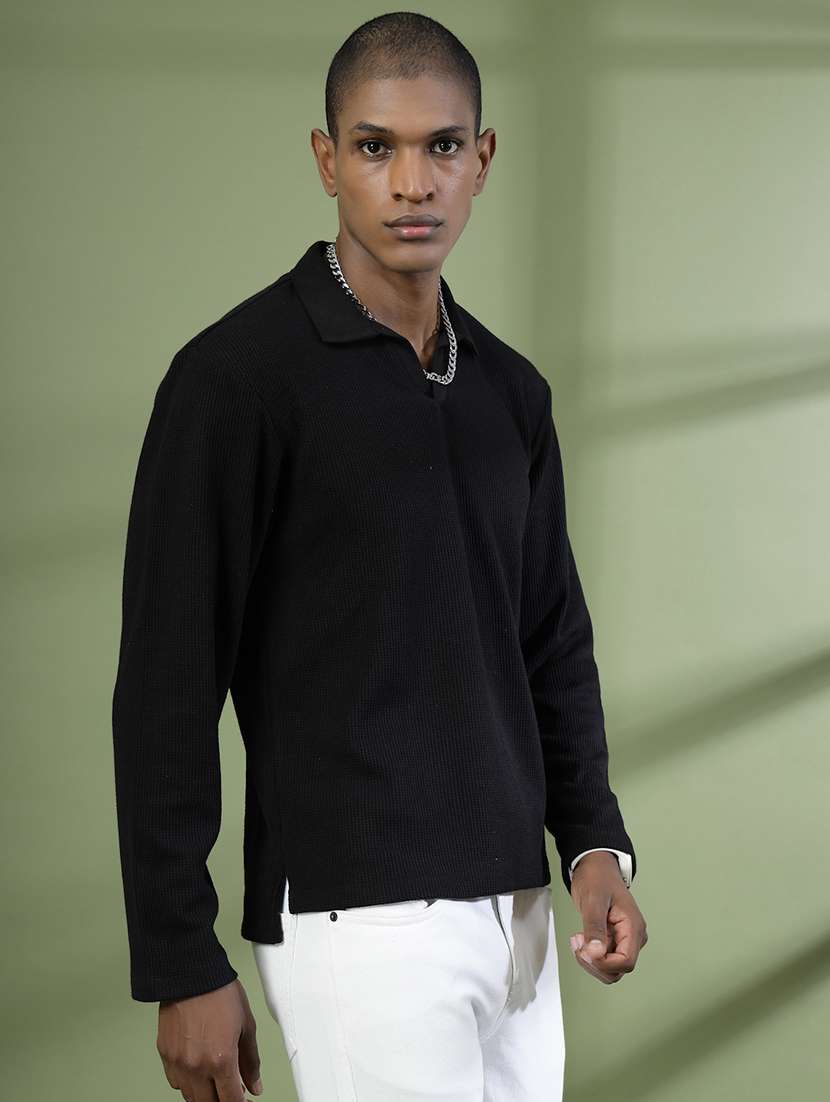 men polo neck plain t-shirt - 21529629 -  Standard Image - 1