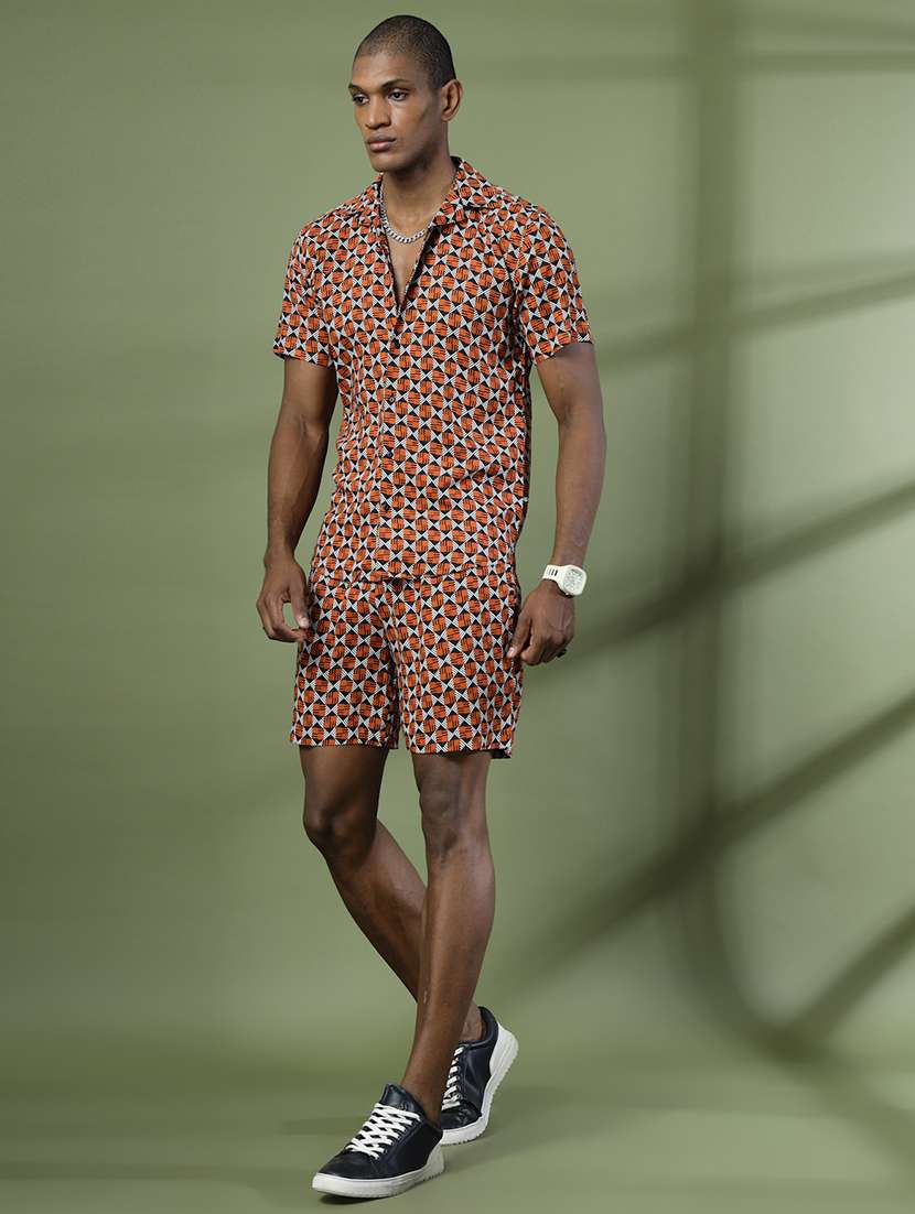 men printed shorts & shirt co-ord set - 21529635 -  Standard Image - 1