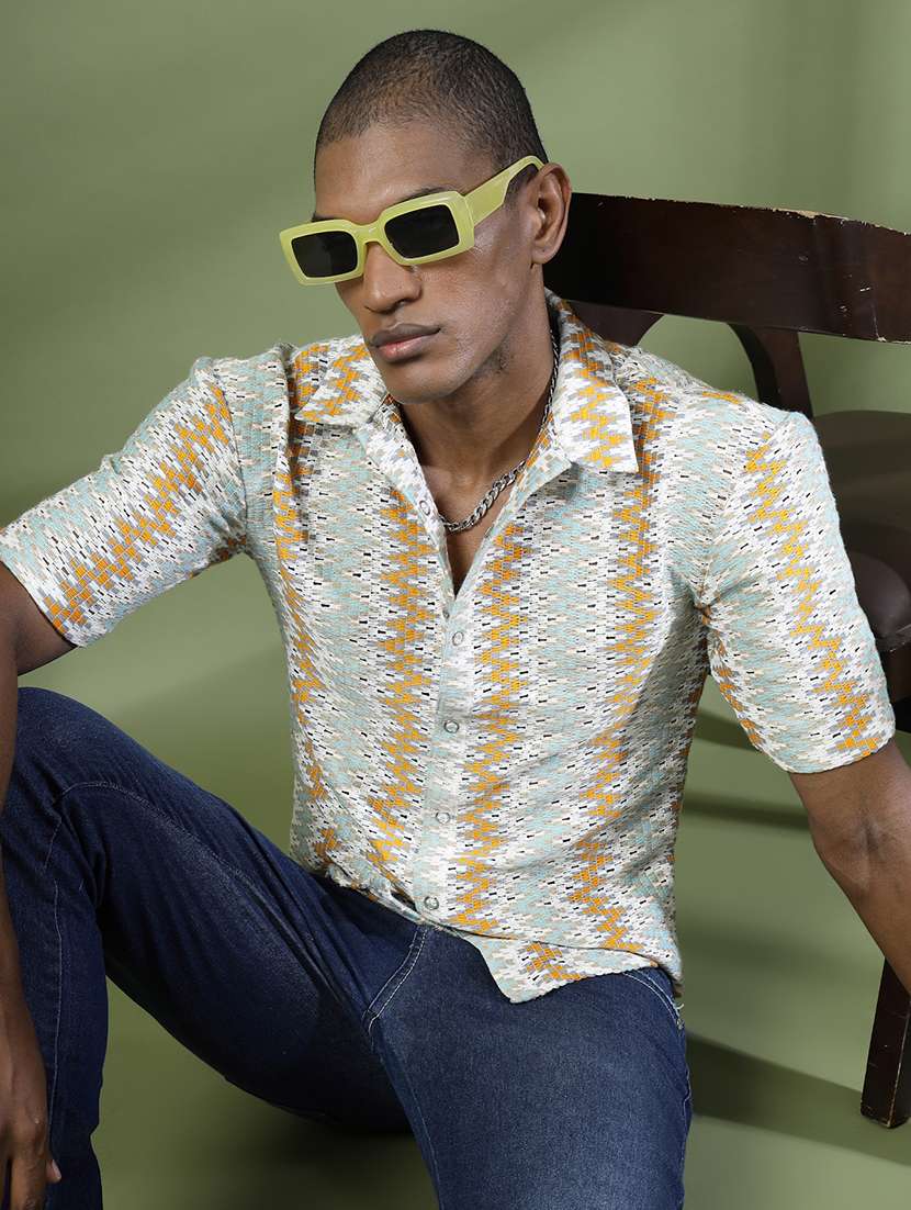 men collared self-designed casual shirt - 21529642 -  Standard Image - 4