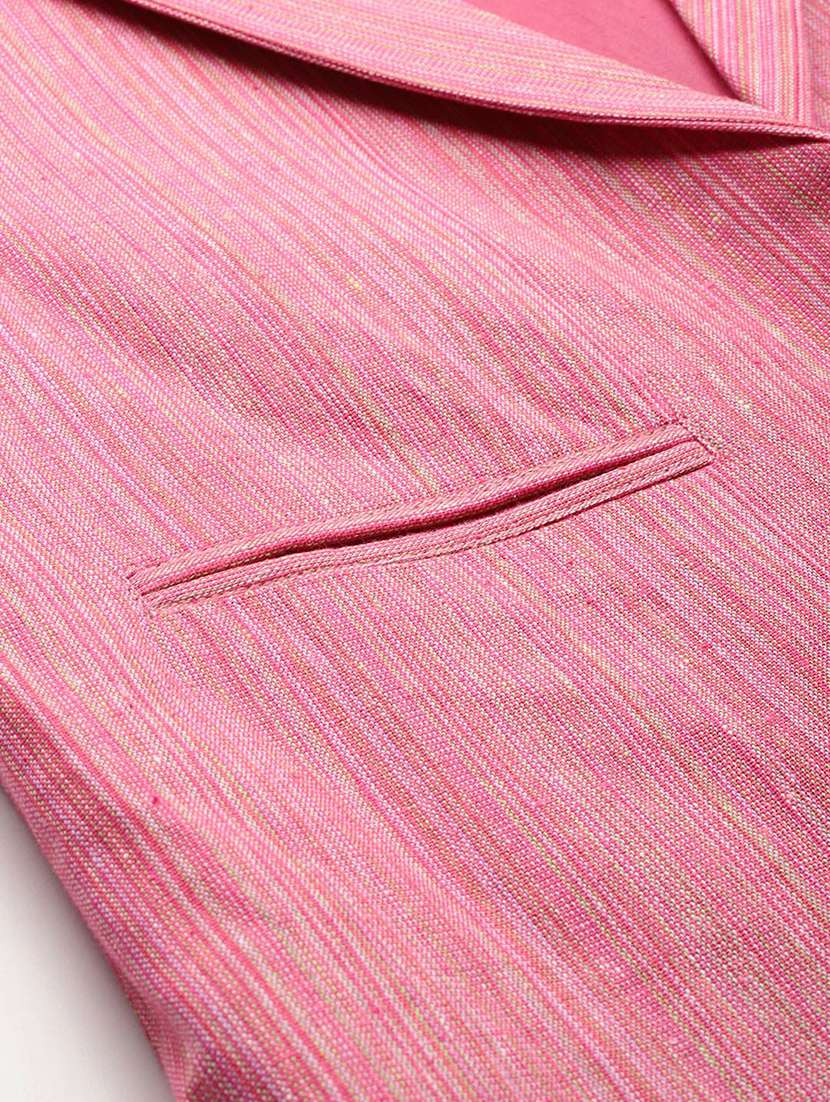 women striped long sleeve single breasted blazer - 21529698 -  Standard Image - 4