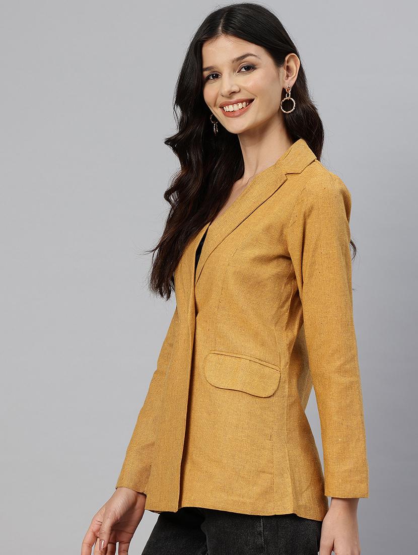 women solid long sleeve double breasted blazer - 21529710 - Standard Image - 1